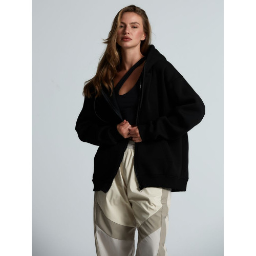 Толстовка унисекс оверсайз Zippy, черная