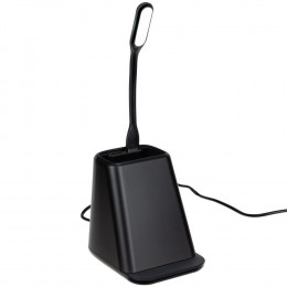 Настольный органайзер с зарядкой, лампой, вентилятором и подсветкой логотипа powerTower, черный