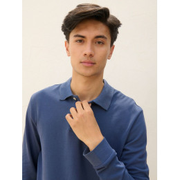 Рубашка поло унисекс с длинным рукавом Pacific LSL, синяя (джинс)